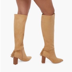 NWT JUST FAB Designer Tassel Heeled Knee High Boot